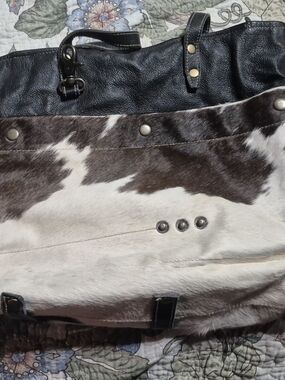 Myra Bag Black Leather Interior Drawstring Tote